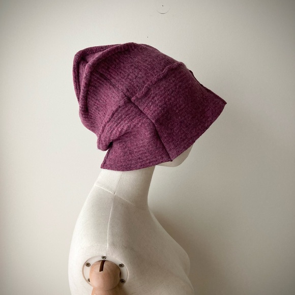 joodito origami crown wool sweater hat bucket beanie cloche ribbed red purple main image 5
